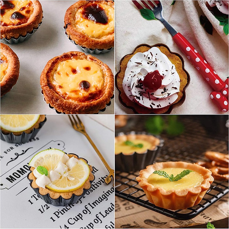 Khuôn Thép Carbon Làm Bánh Tart / Pizza / Cupcake / Cupcake Chống Dính Tiện Dụng DIY