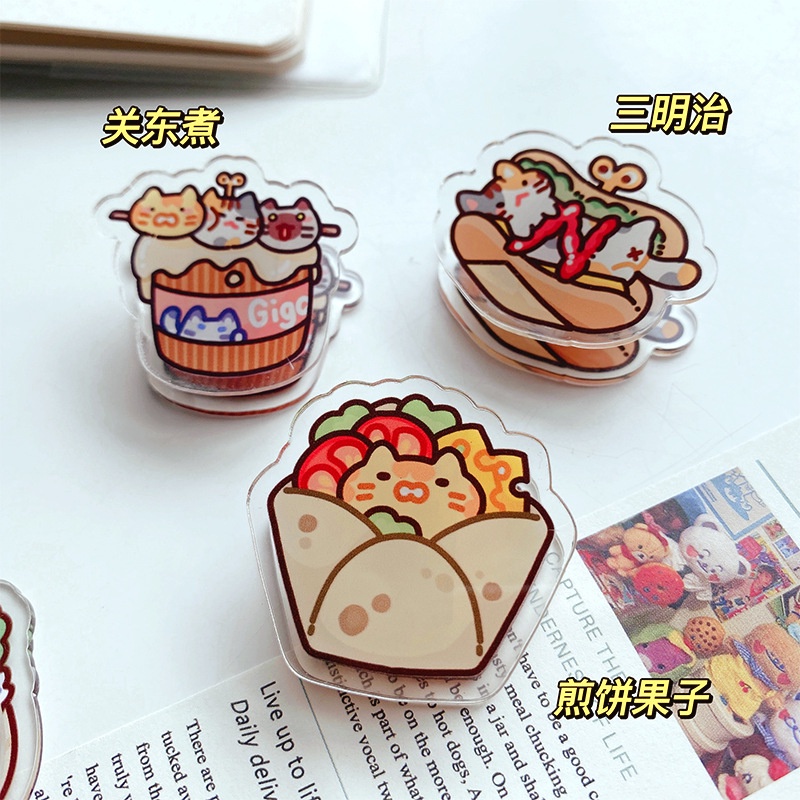 Kẹp Giấy Hai Mặt Bằng Acrylic Hình Mèo Kitty Xinh Xắn