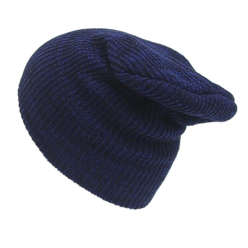 Mùa đông thường bông đan mũ đàn ông mũ rộng thùng thình beanie mũ móc mũ trượt tuyết ngoài trời