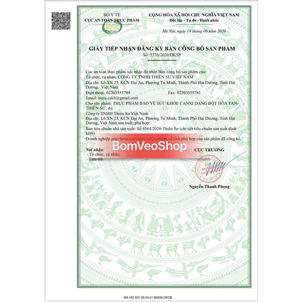 Canxi Dạng Bột Hoà Tan Thiên Sư Tiens 10 Gói