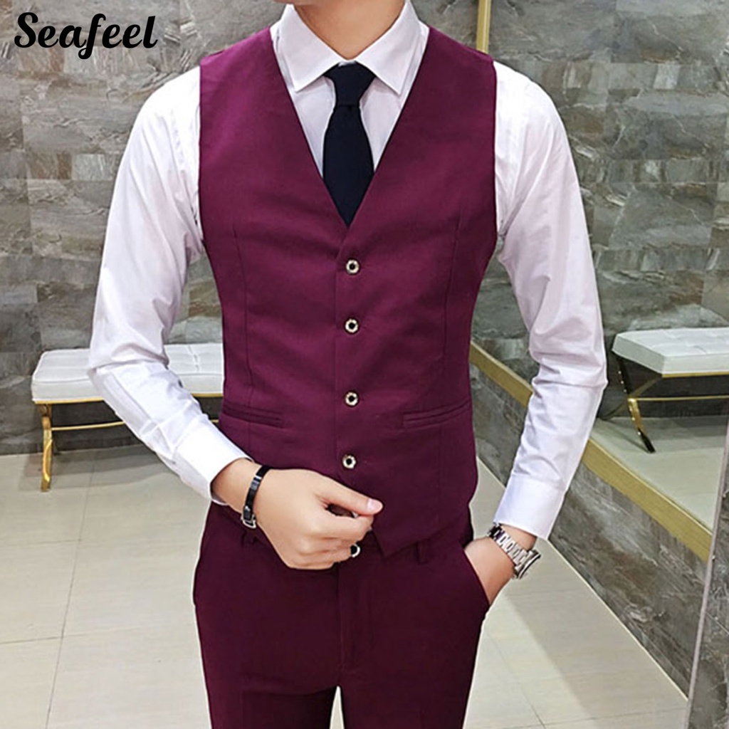 Áo Khoác Vest Màu Sắc Đơn Giản Thanh Lịch Cho Nam