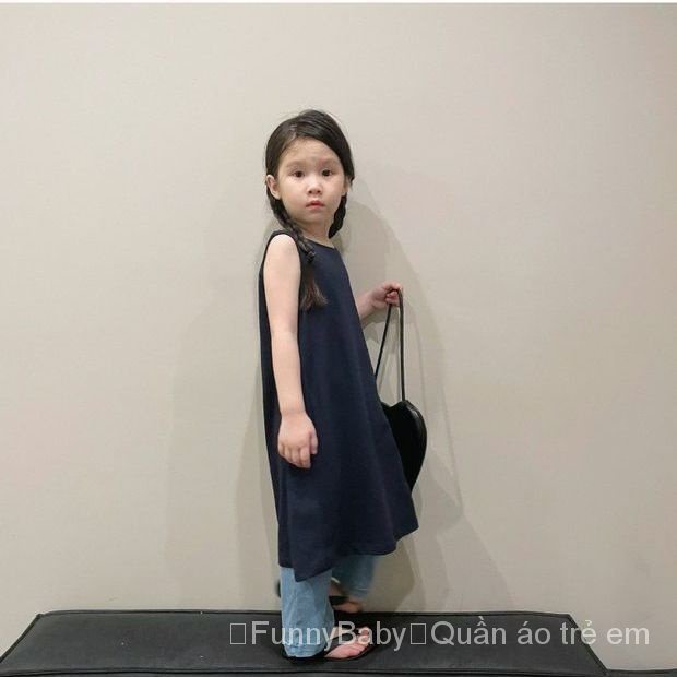 Đầm Dài Không Tay Dáng Rộng Màu Sắc Tươi Tắn Thời Trang Mùa Hè Phong Cách Hàn Quốc Dành Cho Bé Gái