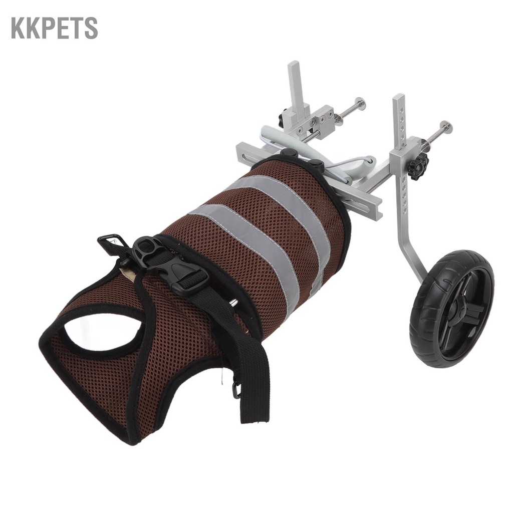KKPETS Xe Lăn Cho Chó Nhẹ 2 Bánh Có Sọc Phản Quang Chân Sau