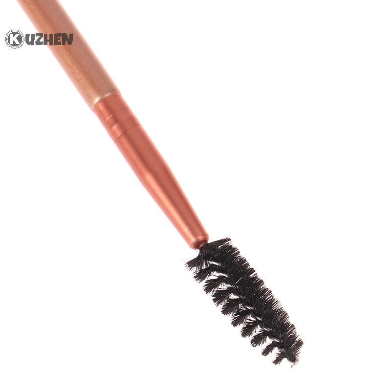 Kuzhen Cọ Hai Đầu Bằng Kim Loại Trang Điểm Lông Mi Lông Mày