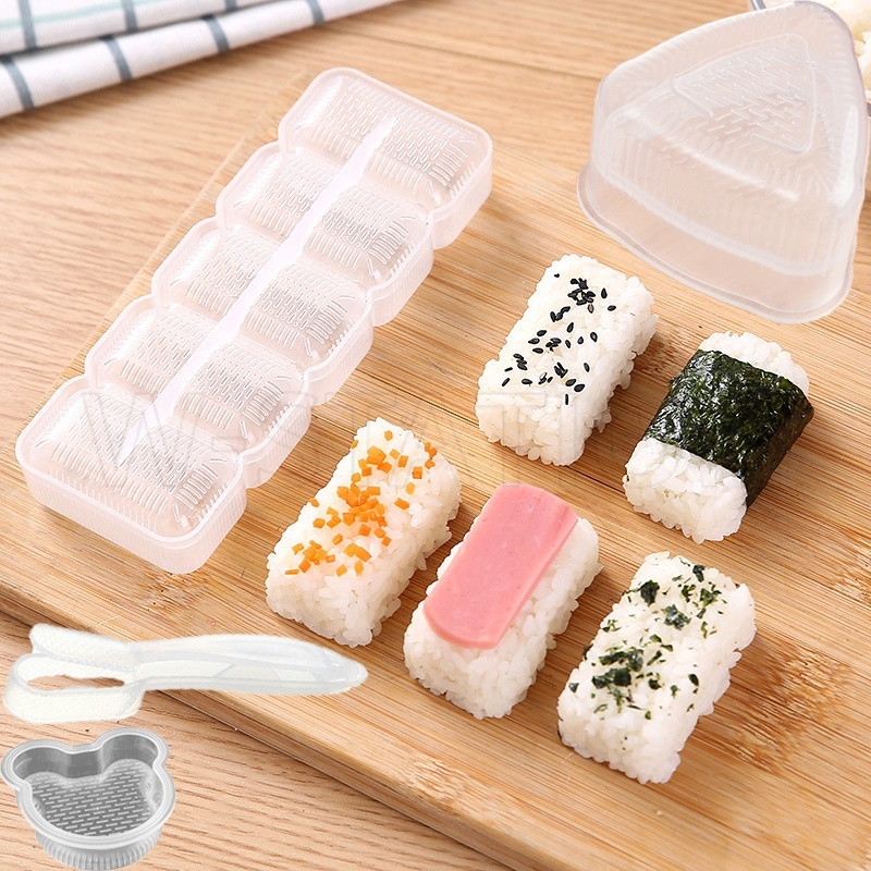 Khuôn Làm Sushi / Cơm Nắm Hình Tam Giác 5 Ngăn Phong Cách Nhật Bản Tiện Dụng