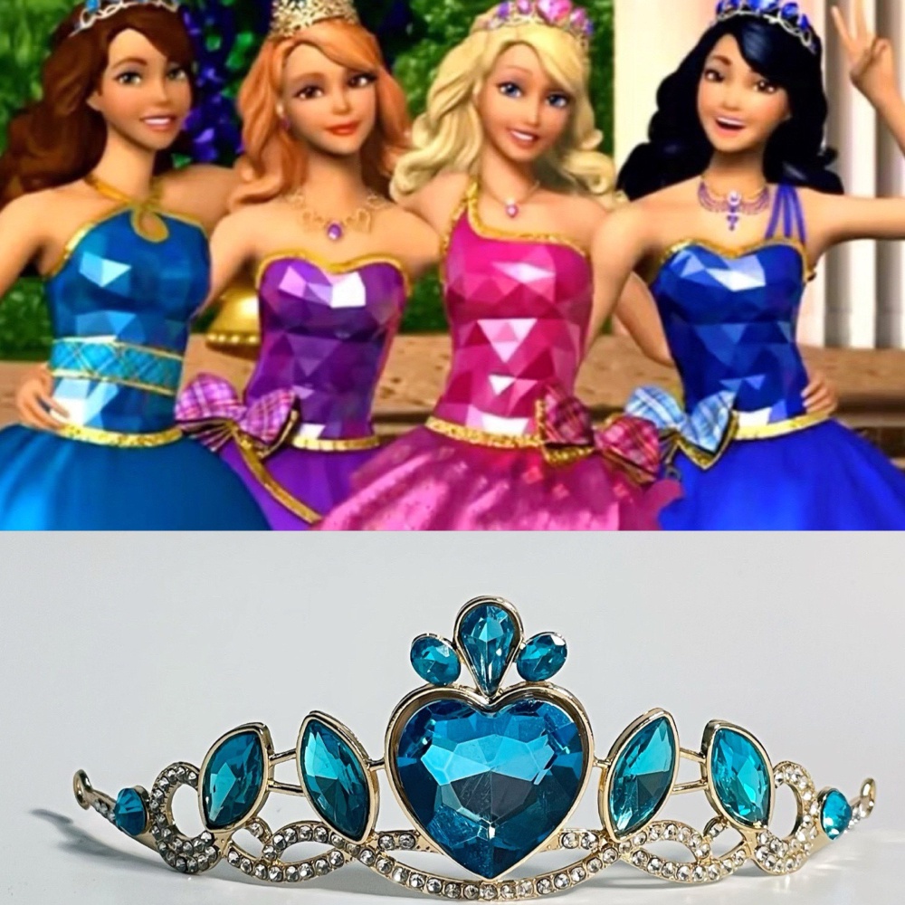 Cài Tóc Hình Vương Miện Đính Đá Xinh Xắn Cho Búp Bê Barbie