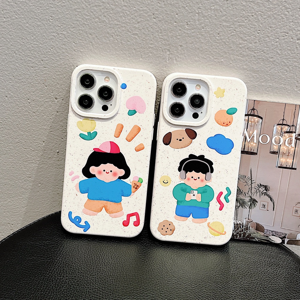 Ốp lưng iPhone 11 thân thiện với môi trường Cậu bé và cô gái Tình nhân TPU Cho  14 XR 13 11 12 Pro Max 8 7 6 6S Plus X Xs Max Se 2020 13 12 11