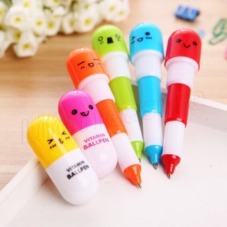 1 bút bi / bút bi hình viên thuốc mặt cười dễ thương