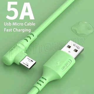 Cáp sạc nhanh micro usb type-c 5a 90 độ bằng silicon cho điện thoại