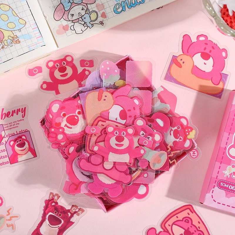 Hộp 100 Miếng Dán Trong Suốt Hình Sanrio Dễ Thương Cho Bé