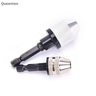 Queenten 1/4 "hex shank keyless drill chuck quick change bit driver converter adapter qt