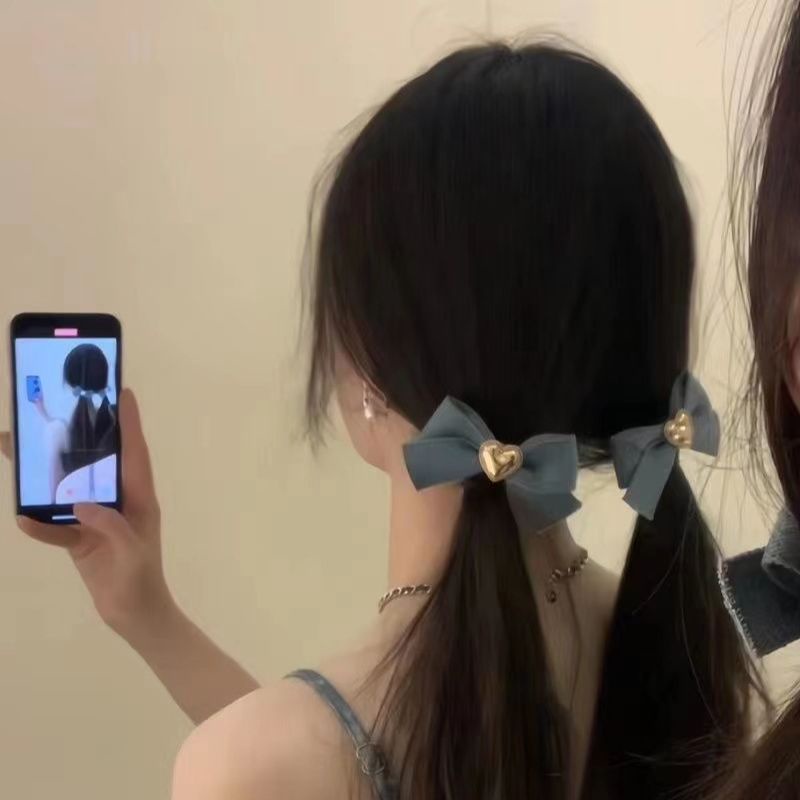 Kẹp Tóc Hình Nơ Kim Loại Thời Trang Retro