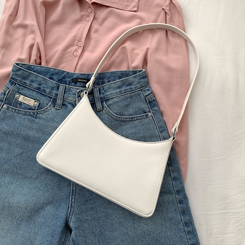 Hàn quốc phong cách mới niche bag ladies shoulder bag ins female all-match pillow bag macaron color shaping túi dưới cánh tay