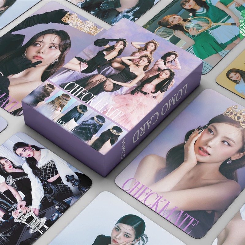55pcs/box ITZY CHESHIRE CHECKMATE BOYS LIKE YOU Album Photocards Blah Blah Blah Lomo Cards Crazy In Love Kpop Postcards LETAOTAO2023