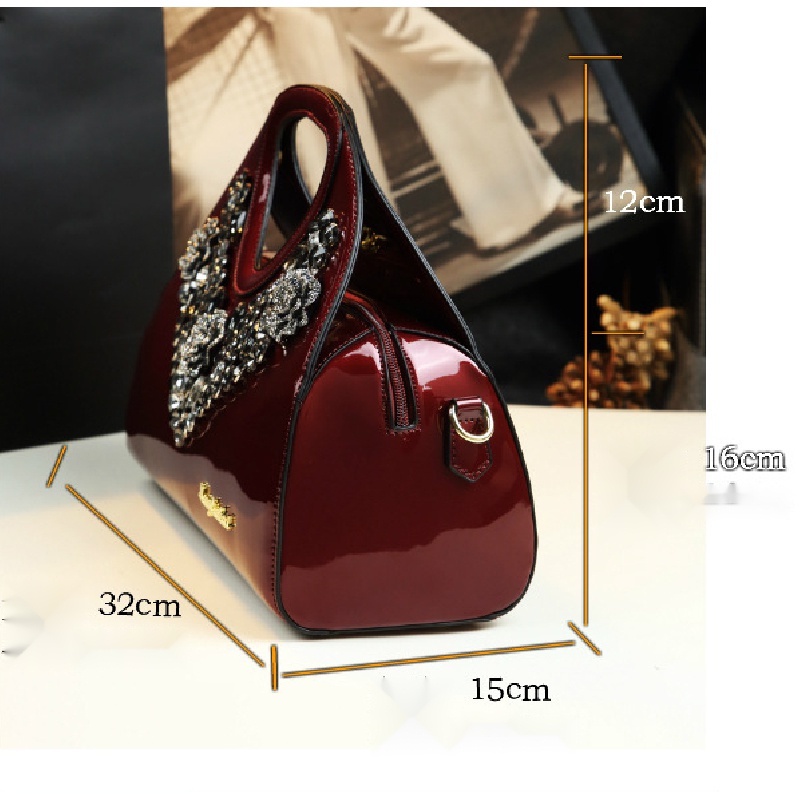 Túi Xách Đeo Chéo Bằng Da Cao Cấp Đính Hạt Kim Cương Sang Trọng Thời Trang 2023