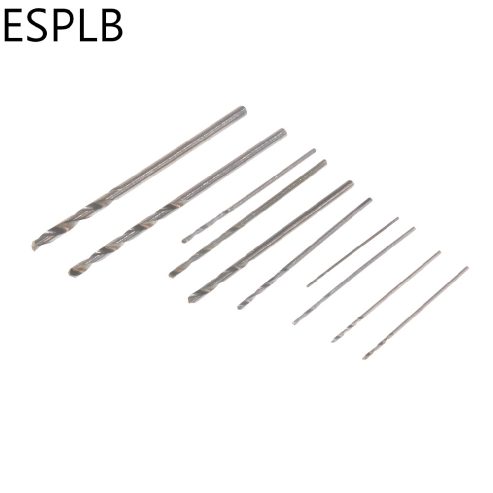 Máy Khoan Cầm Tay Bằng Hợp Kim Nhôm Kèm 10 Mũi Khoan Xoắn Mini Chuyên Dụng Làm Đồ Gỗ