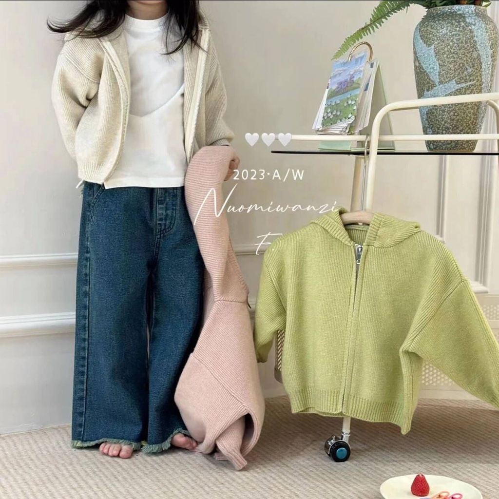 Áo Khoác Thể Thao Tay Dài Có Khóa Kéo Màu Sắc Đơn Giản Dành Cho Bé Gái