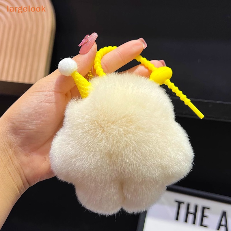 Móc Khóa Hình Que Kem Lông Thỏ Dễ Thương