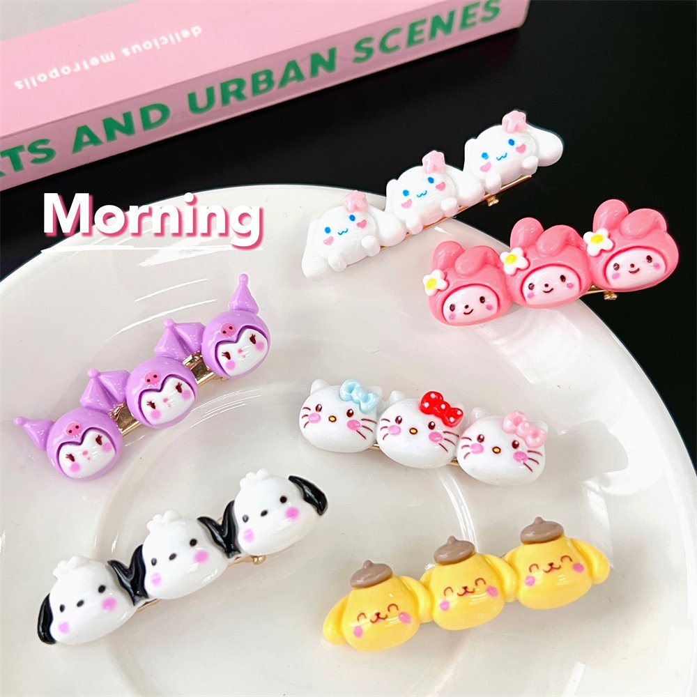 SANRIO Dễ Thương Kuromi Giai Điệu Cinnamoroll Tóc 3D Đầu Kẹp Tóc Cô Gái Ngọt Ngào Phụ Kiện Tóc Kẹp Tóc -top3C01