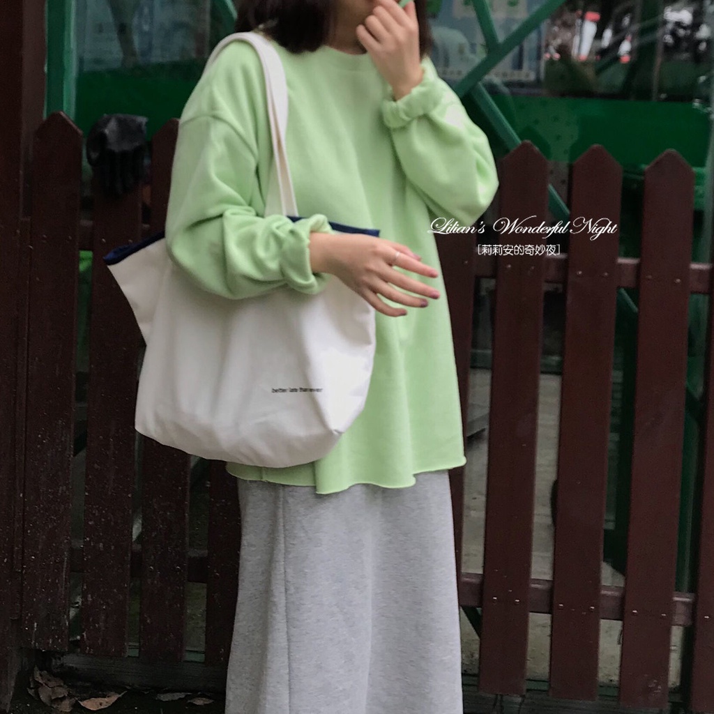 Túi Xách Đeo Vai Vải Bạt Hai Mặt Cỡ Lớn Thêu Hình Thời Trang Cá Tính