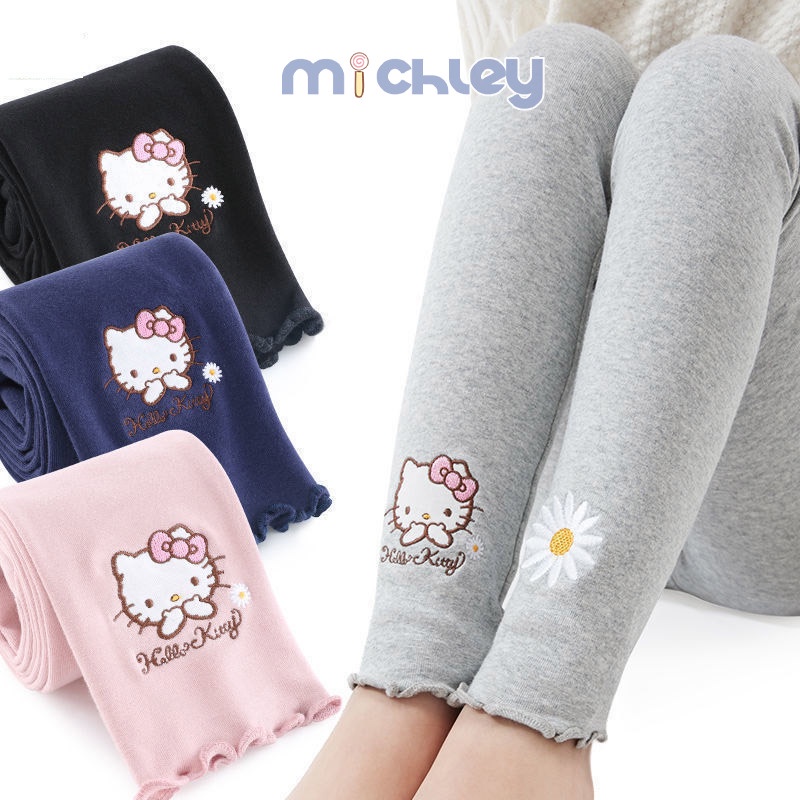 Quần Legging Hello Kitty Phong Cách Hàn Quốc Cho Bé Gái