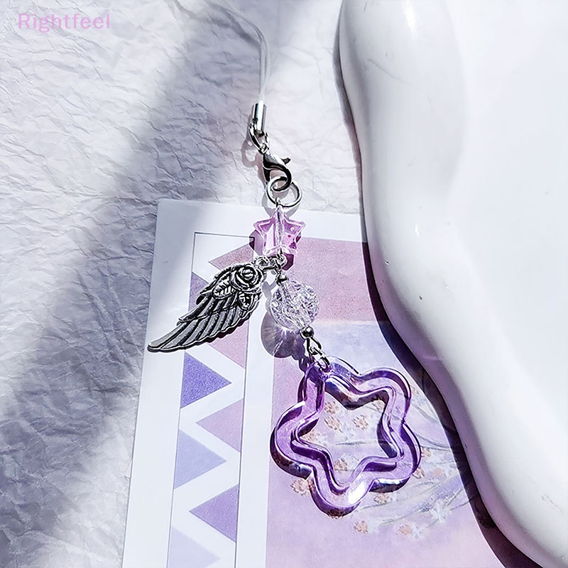 Dây Đeo Điện Thoại / Chìa Khóa Hình Ngôi Sao Năm Cánh Màu Tím Thời Trang Guben Mới