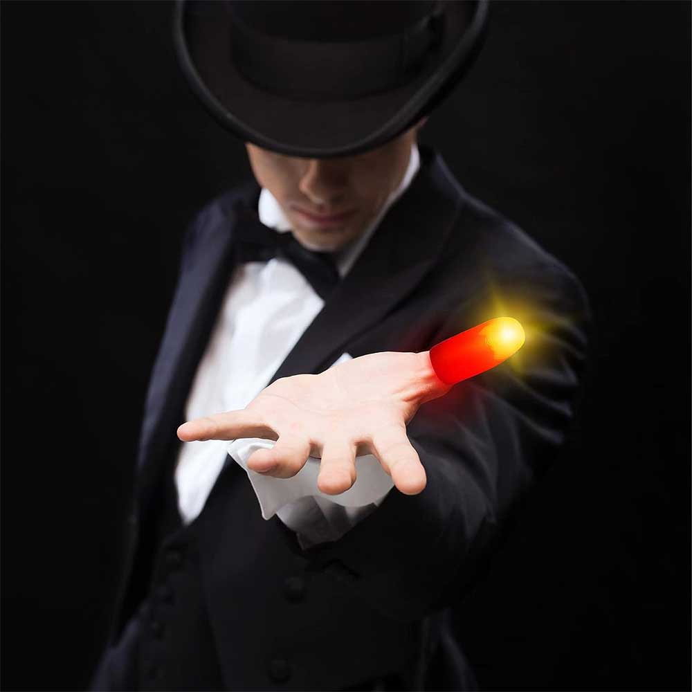 2 Magic Light Up Finger trick Fingers LED Tricks Thumb Magic Props Lights Toys