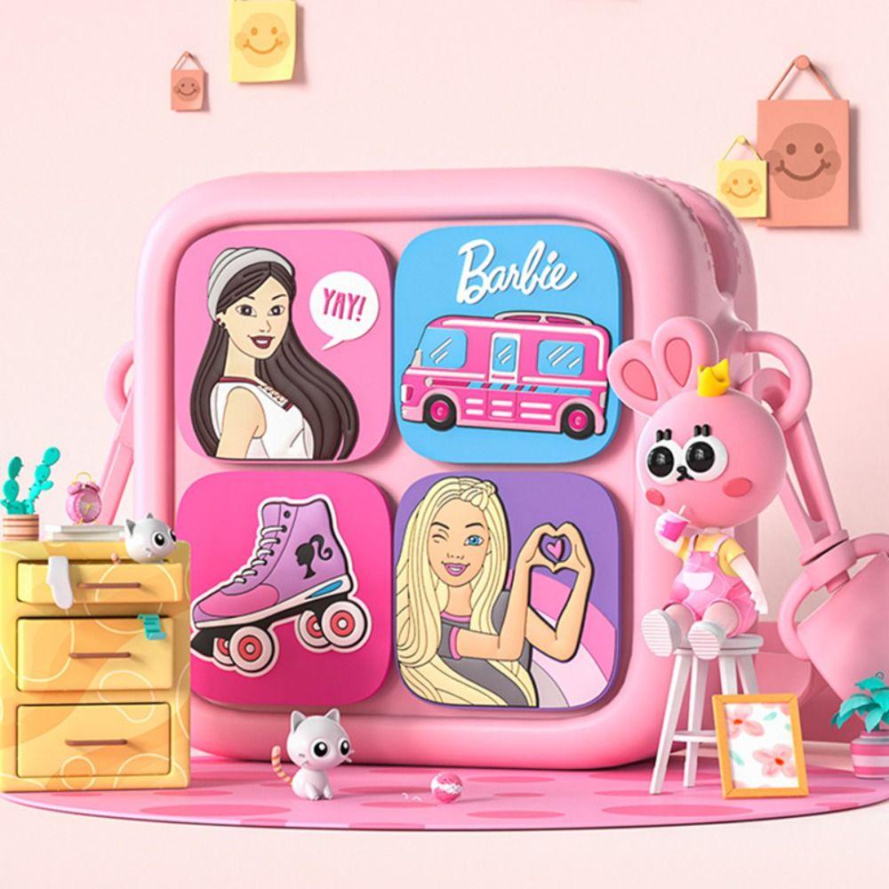 Shanhai Túi Đeo Chéo Vai Hình Búp Bê barbie Hoạt Hình Màu Hồng Có Dây Xích Thời Trang Cho Bé Gái