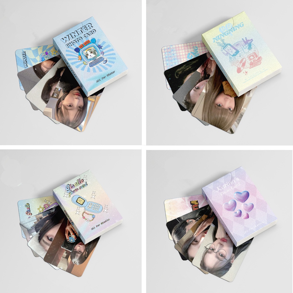 50pcs/box AESPA Photocards Album KARINA NINGNING WINTER GISELLE Laser Lomo Cards Kpop Postcards Fan Colletion Kpopfan store