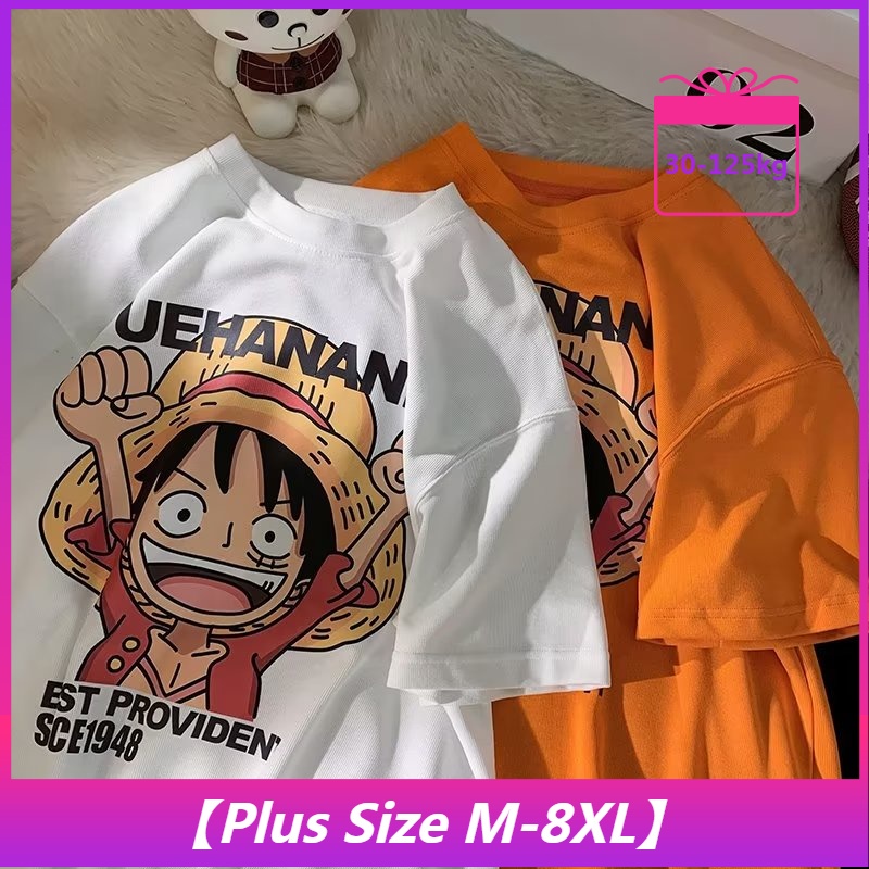 áo phông nam big size có size lớn M-8xl Áo thun unisex nam nữ form rộng tay lỡ phông In Hoạt Hình One Piece Phong Cách Nhật Bản Thời Trang Cho Cặp Đôi