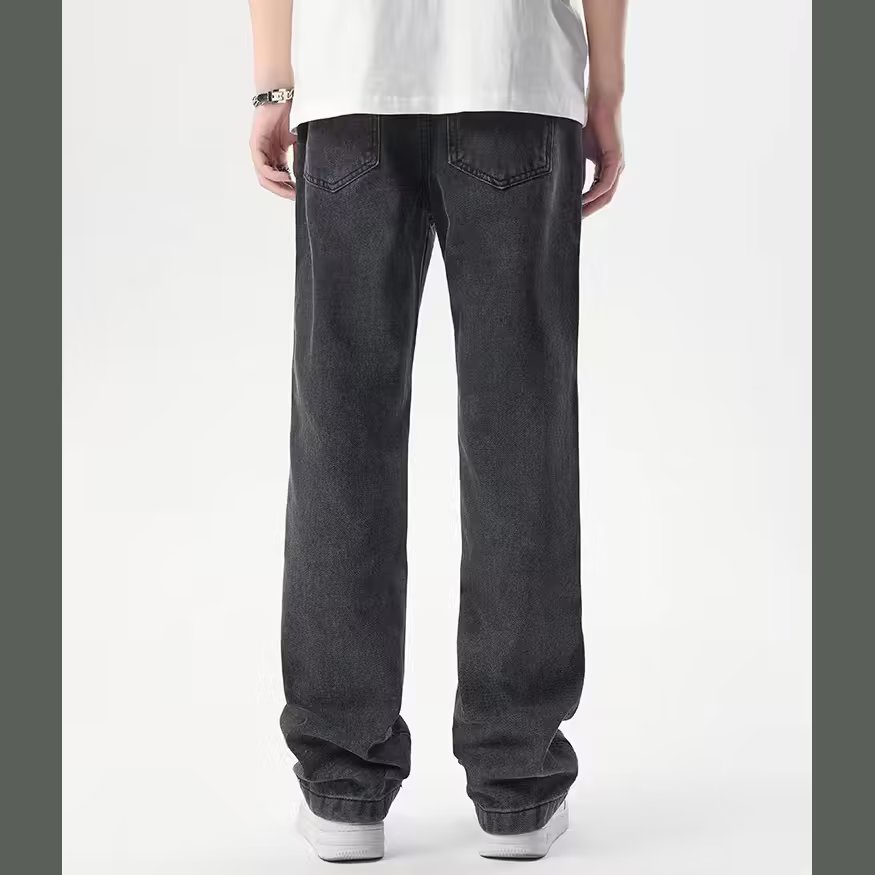 Quần Jean Dài Dáng Suông Ống Rộng Màu Vàng Bùn Phong Cách Đường Phố Mỹ Thời Trang Mùa Hè Cho Nam Và Nữ