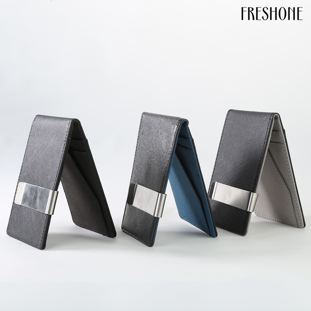 New arrivel men \ 's fashion faux leather money clip slim wallet id chủ thẻ tín dụng