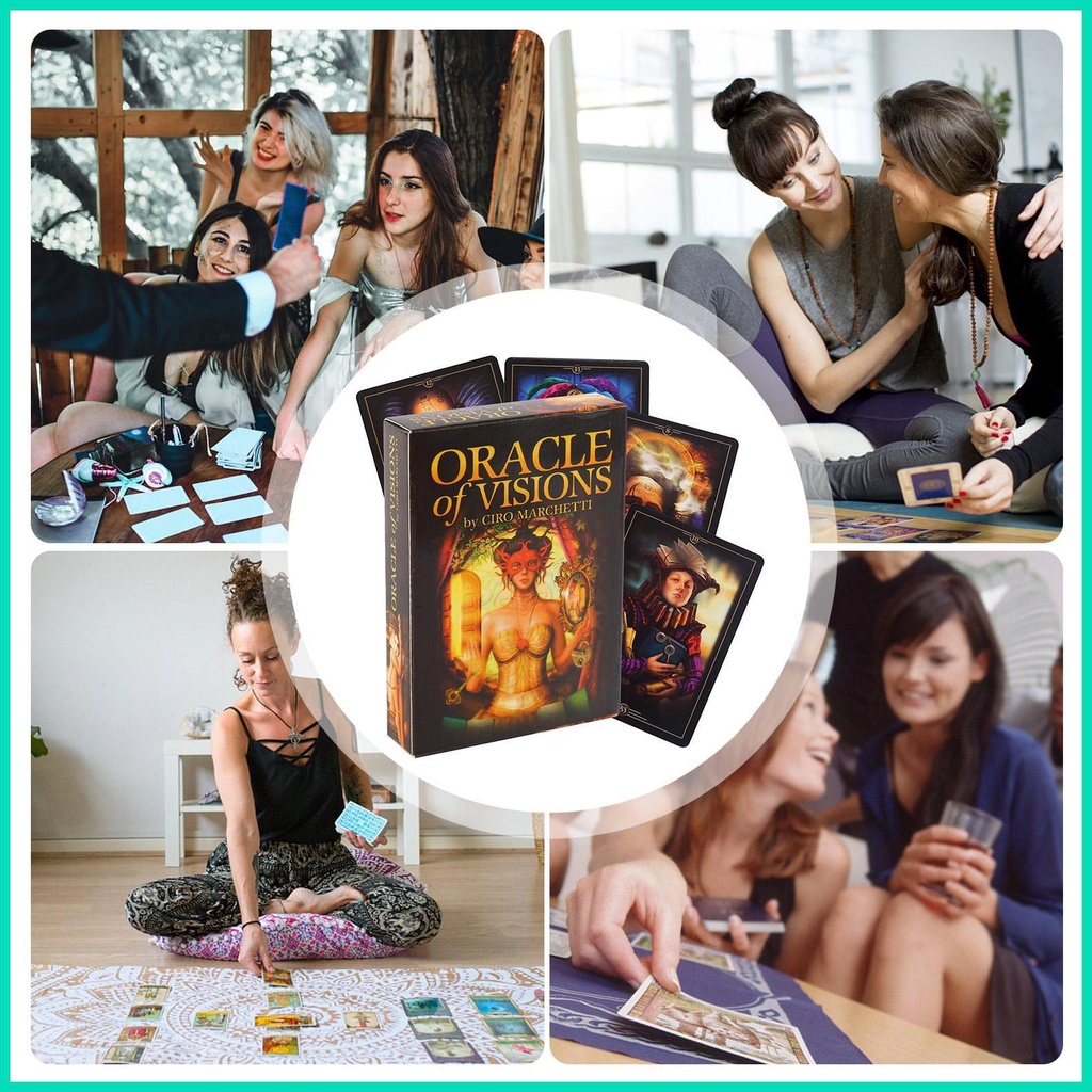 Bói bài tarot oracle of visions board game bộ bài tarot tiêu chuẩn công cụ bói toán cho giải trí hjuvn