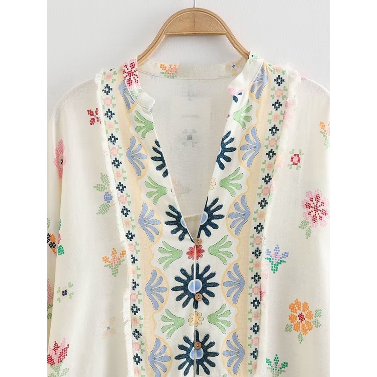 Váy In Pha Trộn qunz flax 6123