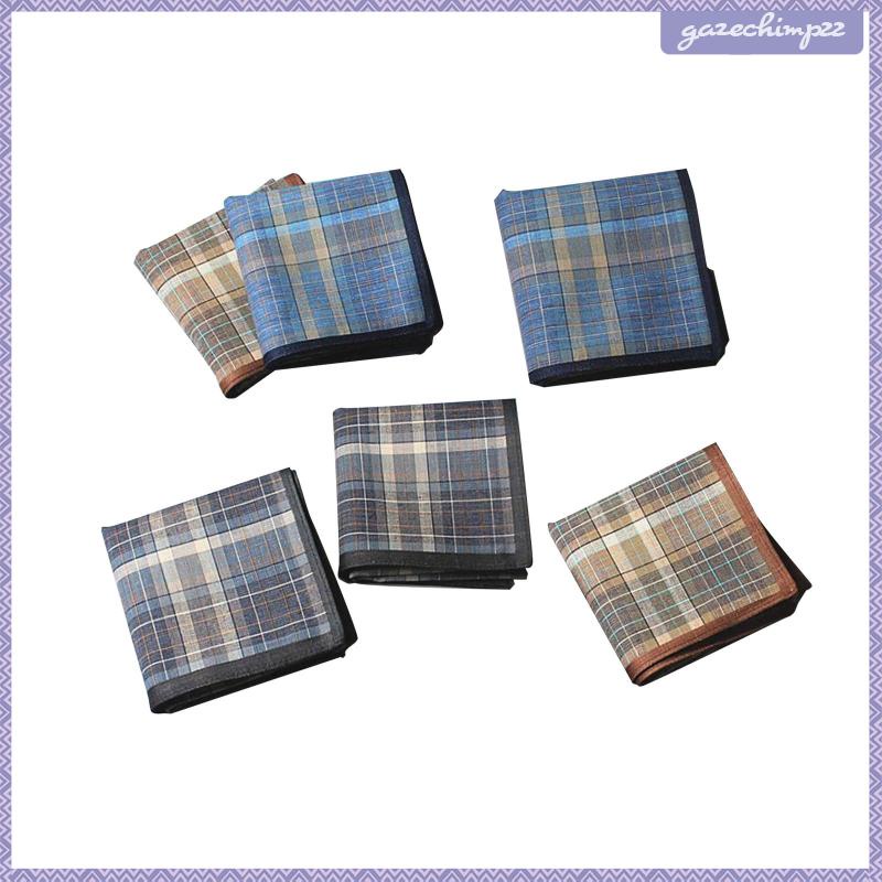 6 cái cho nam cotton hanky 40 cm khăn rằn cao cấp bỏ túi hình vuông
