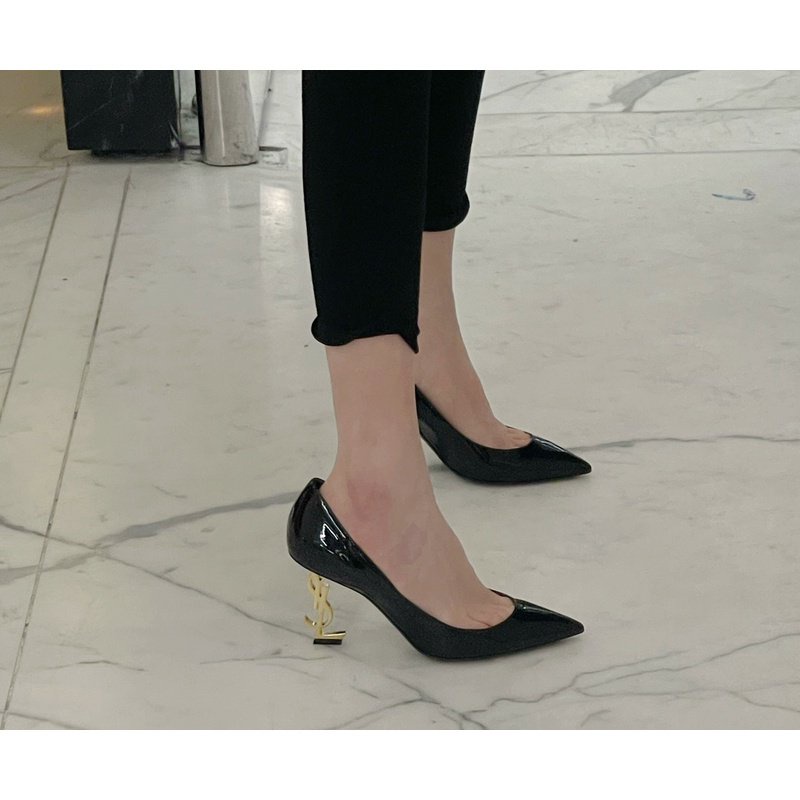 Giày Cao Gót Da Bóng Phong Cách La Mã Dễ Phối Đồ Cho Nữ