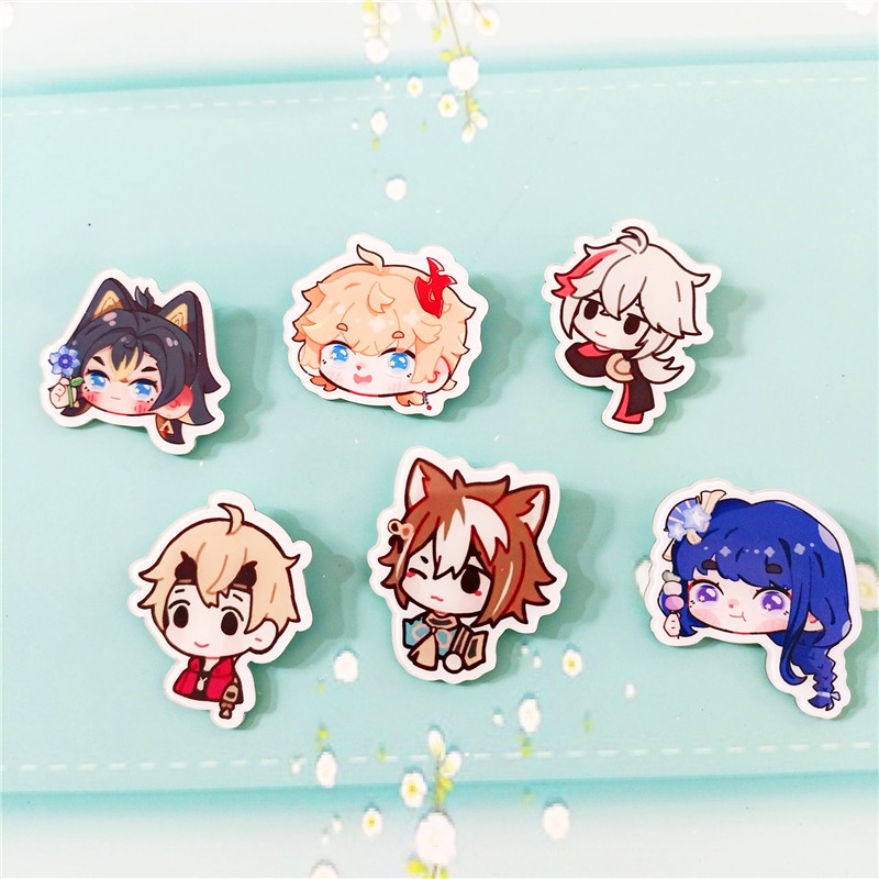 Trâm Cài Túi Học Sinh Bằng acrylic Phiên Bản q genshin Iqpact Hoạt Hình anime