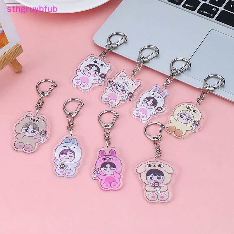 Sthb kpop cartoon keychain stray kids dễ thương kawaii straykids mặt dây chuyền người giữ chìa khóa đồ trang sức acrylic đồ chơi cho trẻ em quà tặng sinh nhật vn