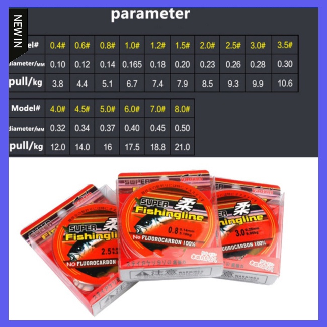 Tiuyanh 50m super-strength nylon line fishing main line fish gear phụ kiện