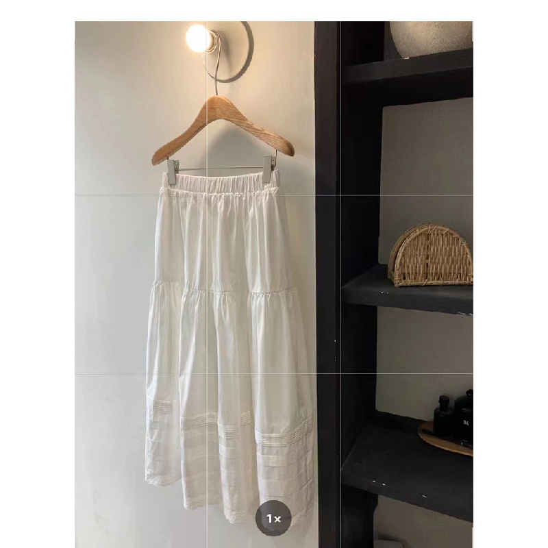 Váy nữ 2023 mới mùa hè phong cách hàn quốc giảm béo eo cao váy dài thanh lịch