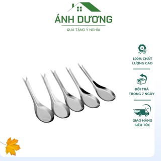 Combo 5 muỗng thìa inox miệng rộng