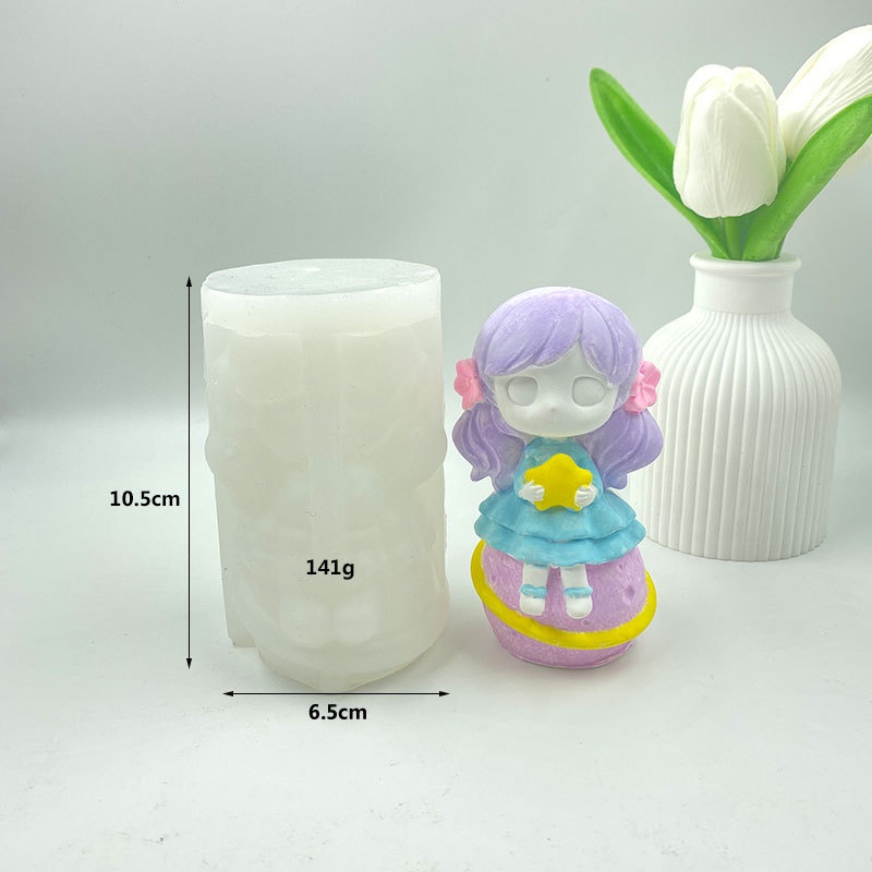 Khuôn silicone Tạo Hình Làm Nến Thơm Hình Công Chúa Hoàng Tử Hành Tinh 3d Ba Chiều Trang Trí