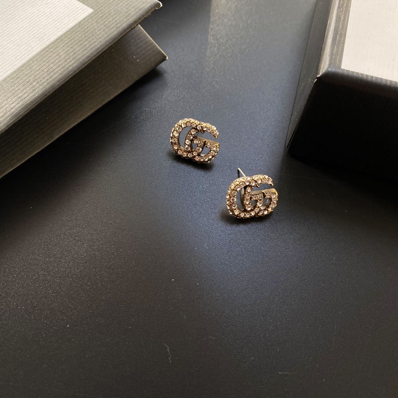 Gucci bông tai titan thép chữ logo vòng đeo tai stud bông tai trang sức của phụ nữ