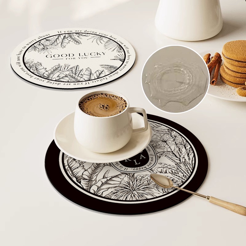 Tấm lót ly thủy tinh retro flower coaster mat cách nhiệt