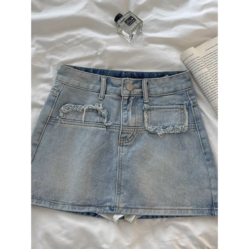 [HCM_Taobao] Chân váy jeans taobao ulzzang có lót phong cách Y2k