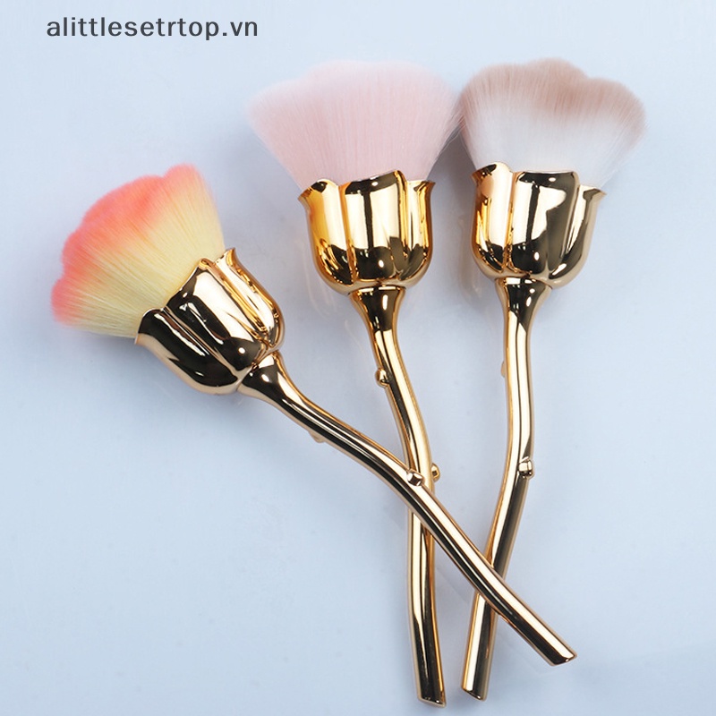 Alittlesetrtop flower nail brush for manicure rose nail art brush nail accesories tools phổ biến round small gel polish chổi làm sạch bụi.
