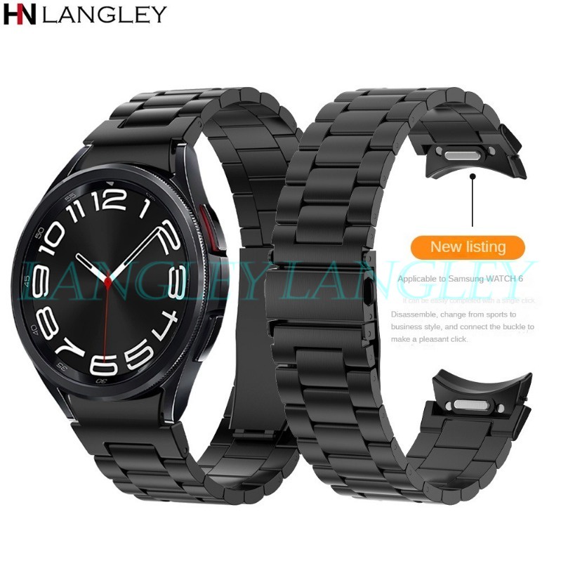Dây đeo bằng thép không gỉ cho samsung galaxy watch 6 classic 47mm 43mm dây đeo đồng hồ kim loại phát hành nhanh cho đồng hồ 6 44mm 40mm vòng đeo tay mới