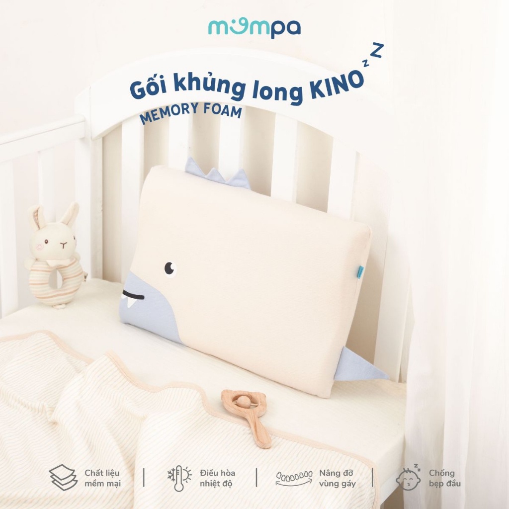 Gối cho bé Mompa chống bẹp đầu ruột memory foam mềm mại thoáng khí kháng khuẩn MP 038 039 040 [DK]