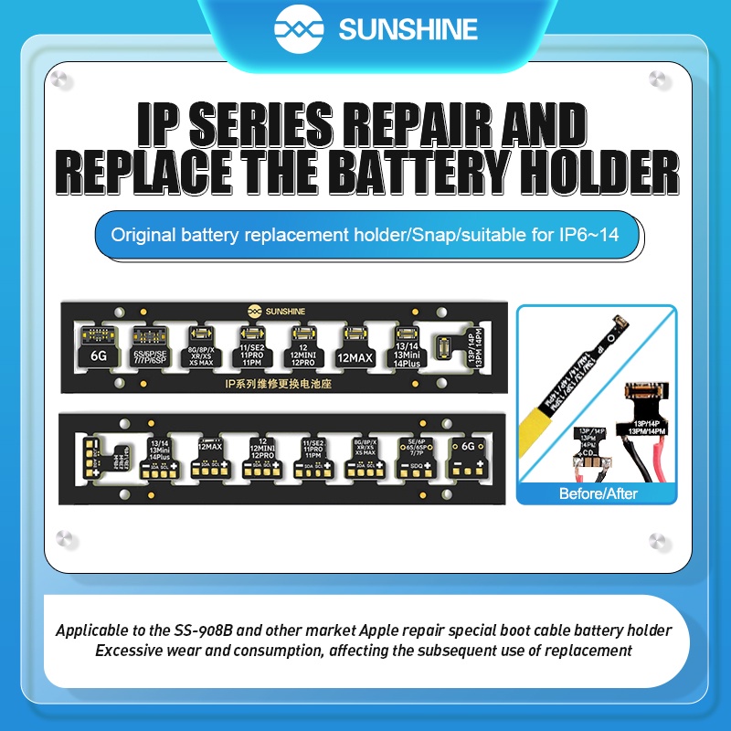 SUNSHINE Sửa Chữa Pin Kết Nối Khóa Cho IP 6-14ProMax IP Series Bảo Trì Pin Thay Thế Giá Đỡ
