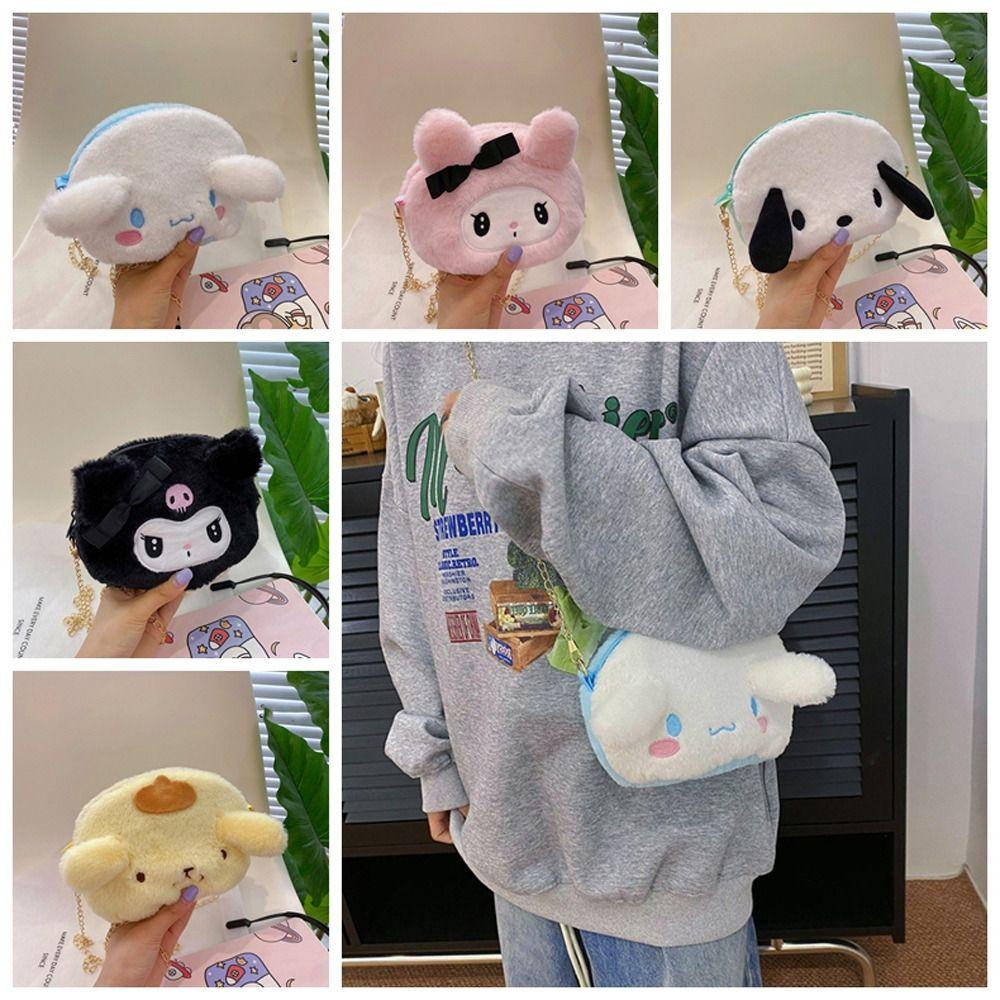 Pinou Túi Đeo Chéo Vai Họa Tiết Hoạt Hình melody dog melody dog Nhồi Bông Sức Chứa Lớn Thời Trang Nữ Trẻ Em / Trẻ Em